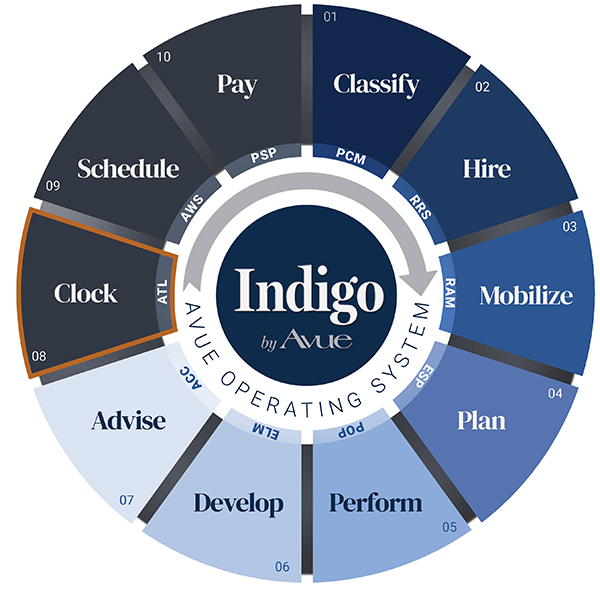 Indigo by Avue Clock Time and Leave Management